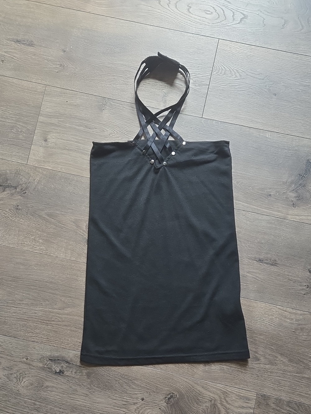 Black Crisscross Halter Tube Top - SexPotRevenge